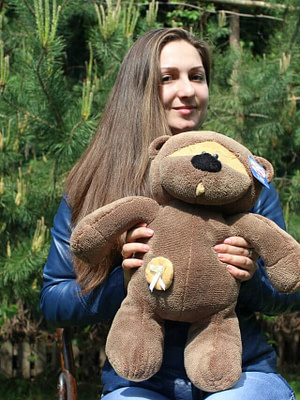 Медведь Физзи Мун сидячий Шоколадный 45 см