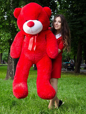 Медведь Рафаэль 160 см Красный