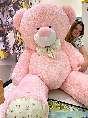 Медведь Зефир 250 см Розовый