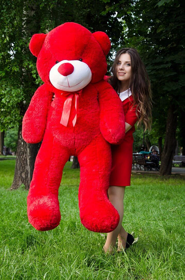 Медведь Рафаэль 160 см Красный